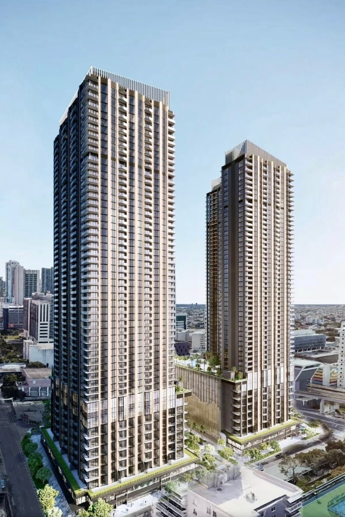 Downtown Miami streetscape near the Miami Worldcenter residential development site.