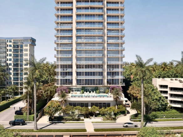 Scenic view of South Flagler Drive waterfront framing a West Palm Beach luxury penthouse setting.
