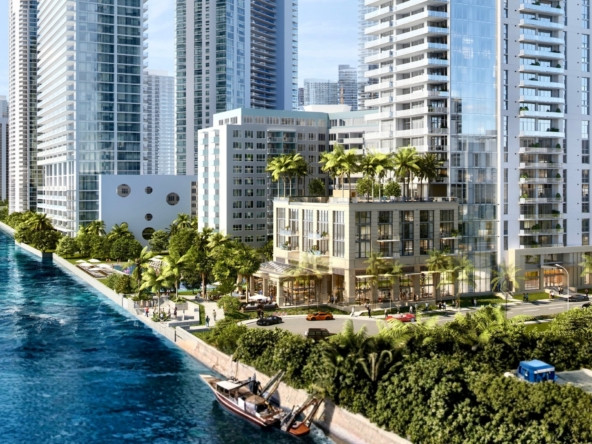 Biscayne Bay shoreline in Edgewater Miami near the site of a new Edgewater waterfront restaurant