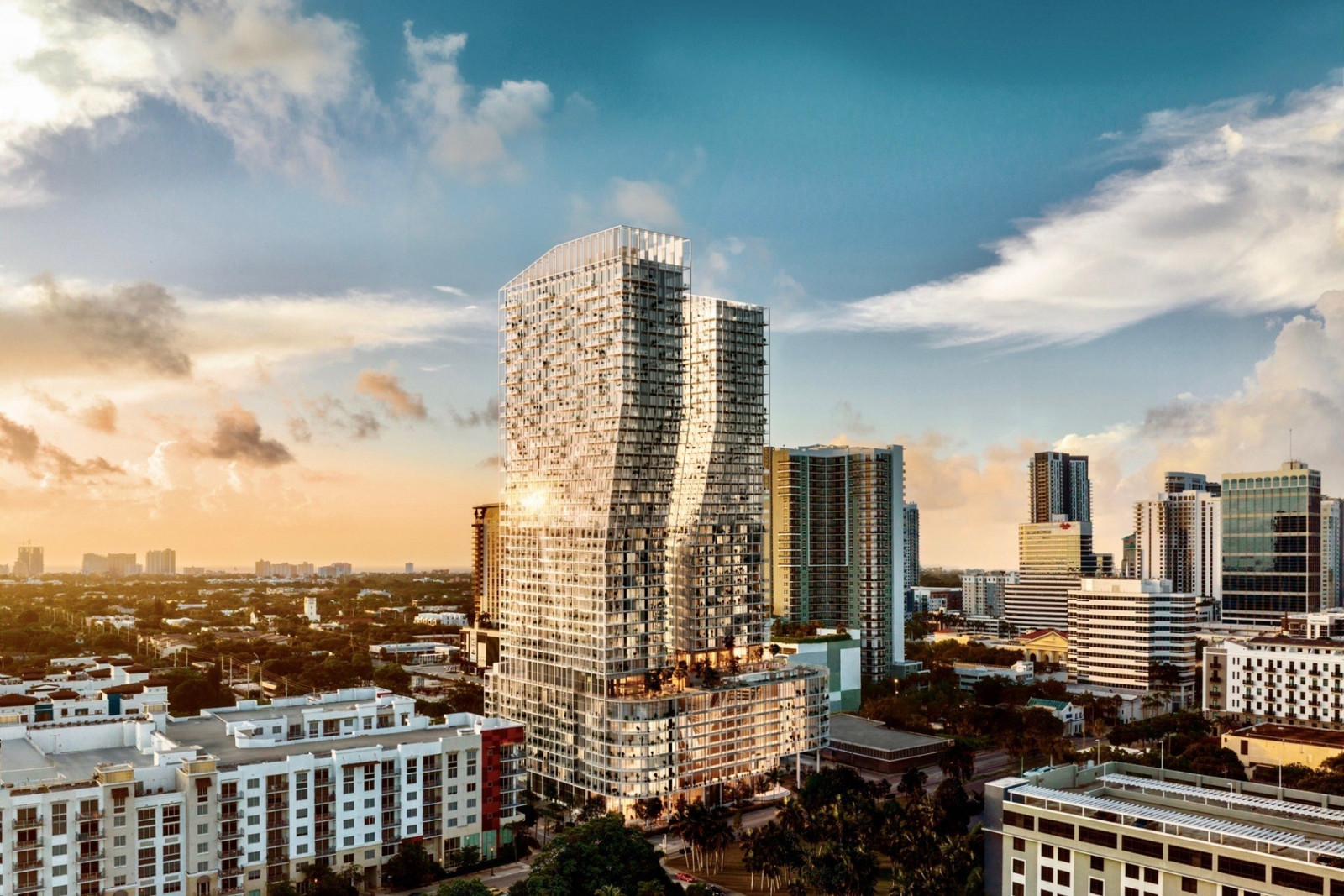 Construction groundwork for a new Fort Lauderdale condo tower project in downtown.