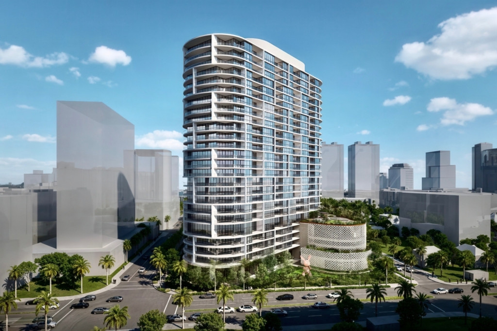 Street view of South Dixie Highway near the planned West Palm Beach residential tower development.