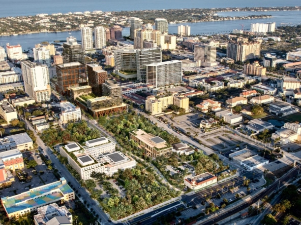 A view of downtown West Palm Beach streetscape where the new downtown West Palm Beach campus is planned.