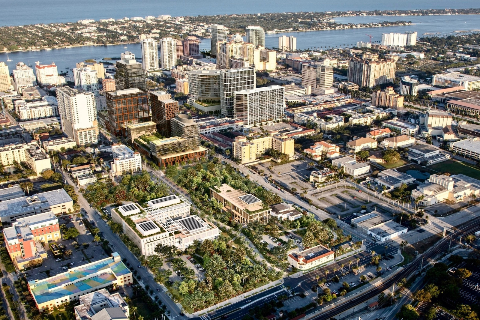 A view of downtown West Palm Beach streetscape where the new downtown West Palm Beach campus is planned.