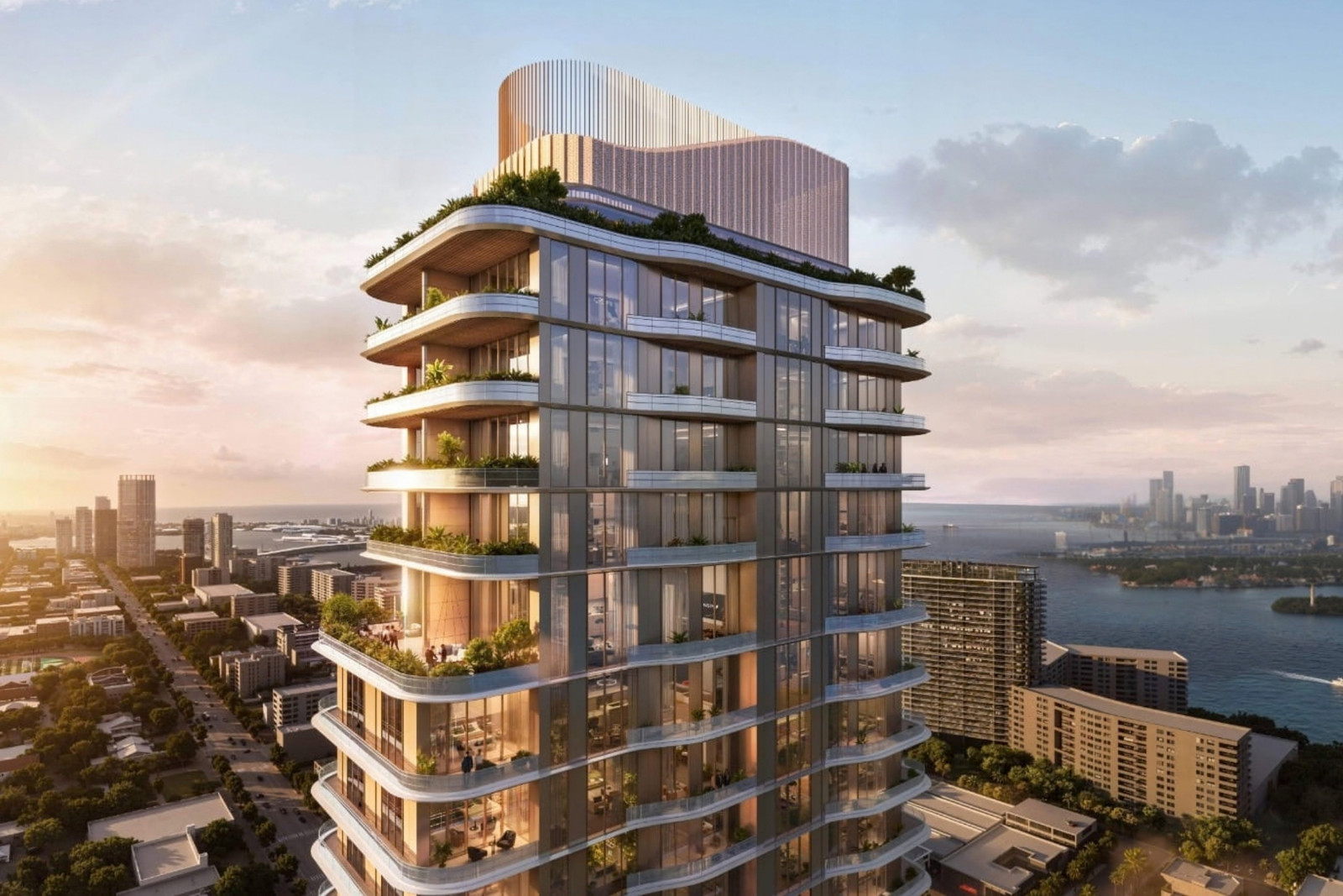 Streetscape along Alton Road near the proposed site for a Miami Beach residential tower.